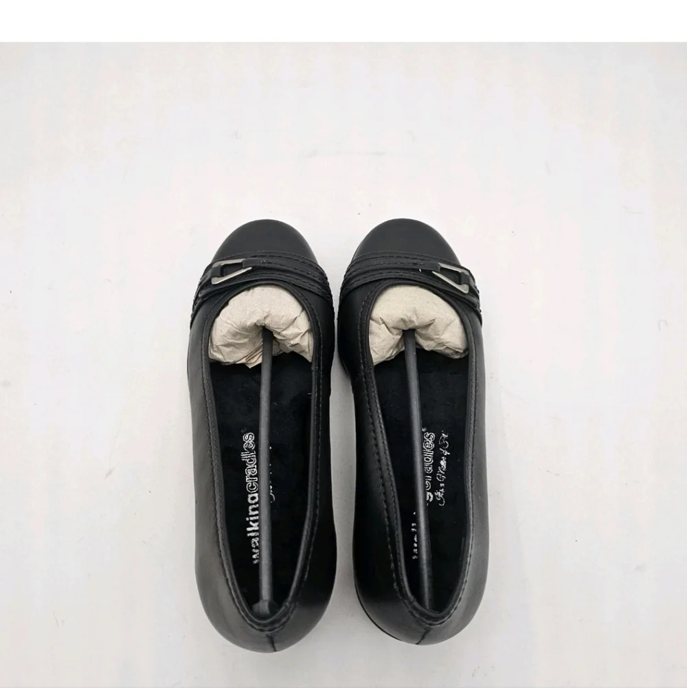 Walking Cradles Flynn Black Leather Slip On Ballet Flats Shoes Size 5 - Picture 9 of 14